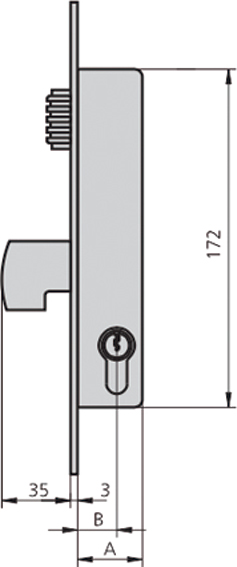 CERRADURA EMBUTIR ACERO INOX