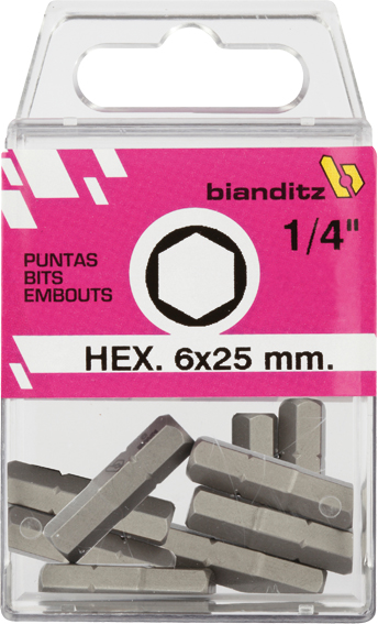 BLISTER 10 PUNTAS DESTORNILLADOR 1/4"