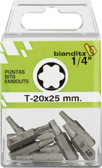 BLISTER 10 PUNTAS DESTORNILLADOR 1/4"